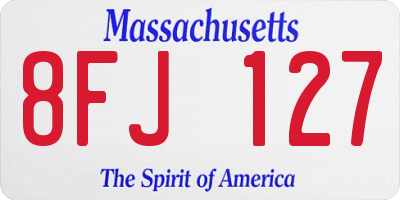 MA license plate 8FJ127