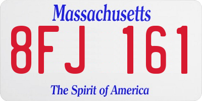 MA license plate 8FJ161