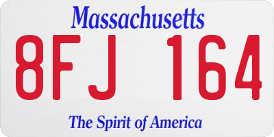 MA license plate 8FJ164