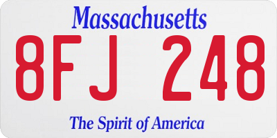 MA license plate 8FJ248