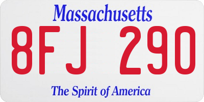 MA license plate 8FJ290