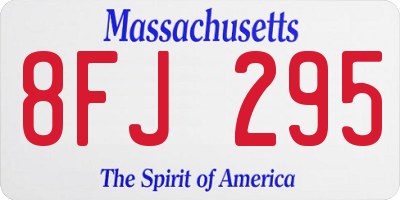 MA license plate 8FJ295