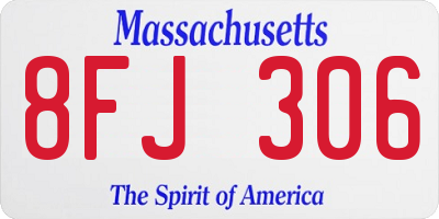 MA license plate 8FJ306