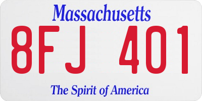 MA license plate 8FJ401