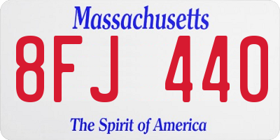 MA license plate 8FJ440