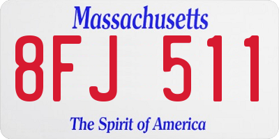 MA license plate 8FJ511