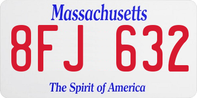 MA license plate 8FJ632