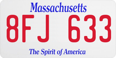 MA license plate 8FJ633