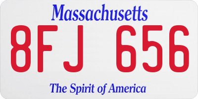 MA license plate 8FJ656