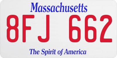 MA license plate 8FJ662