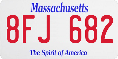MA license plate 8FJ682