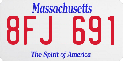 MA license plate 8FJ691
