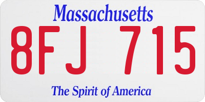 MA license plate 8FJ715