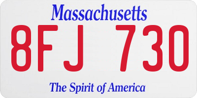 MA license plate 8FJ730