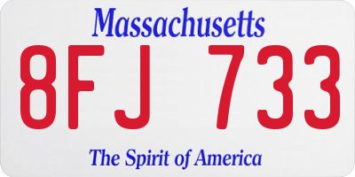 MA license plate 8FJ733