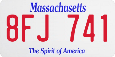 MA license plate 8FJ741