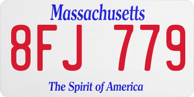 MA license plate 8FJ779