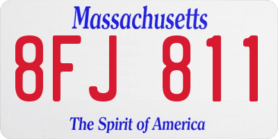 MA license plate 8FJ811