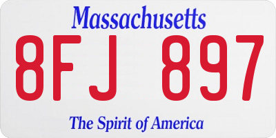 MA license plate 8FJ897