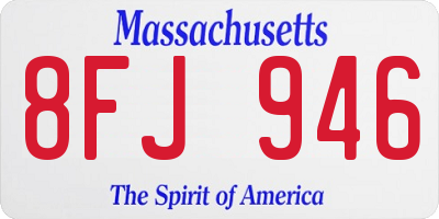 MA license plate 8FJ946