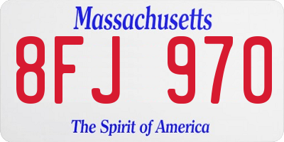 MA license plate 8FJ970