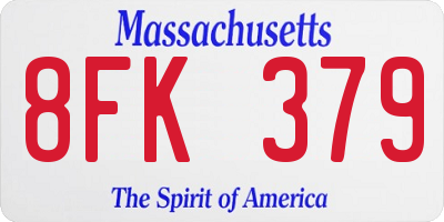 MA license plate 8FK379