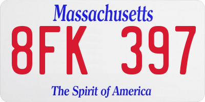 MA license plate 8FK397