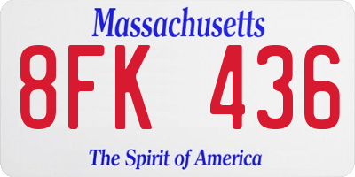 MA license plate 8FK436