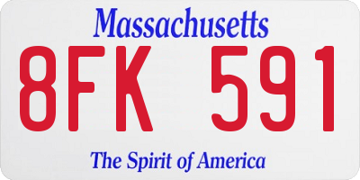 MA license plate 8FK591