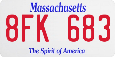 MA license plate 8FK683