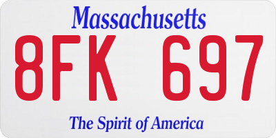 MA license plate 8FK697
