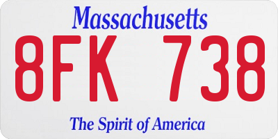 MA license plate 8FK738