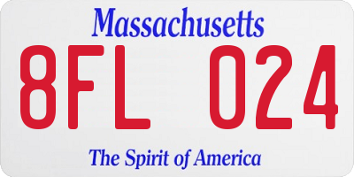 MA license plate 8FL024