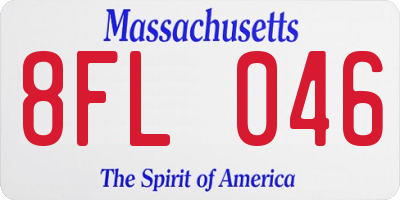 MA license plate 8FL046