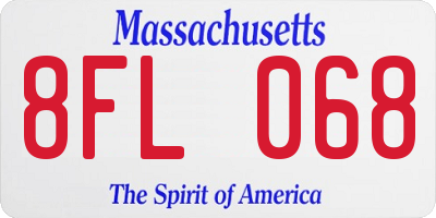 MA license plate 8FL068