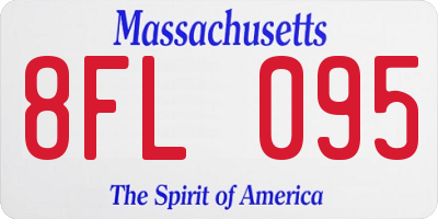 MA license plate 8FL095