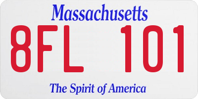 MA license plate 8FL101