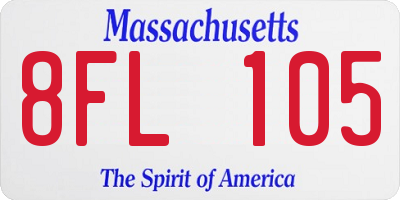 MA license plate 8FL105