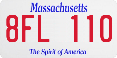 MA license plate 8FL110