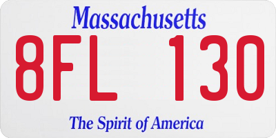 MA license plate 8FL130