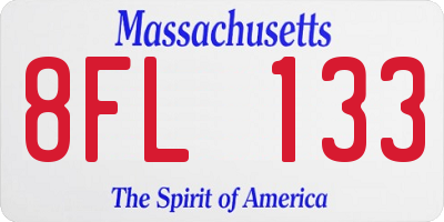 MA license plate 8FL133
