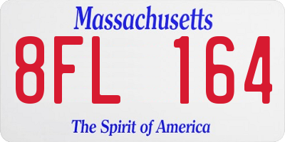 MA license plate 8FL164