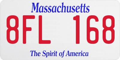 MA license plate 8FL168