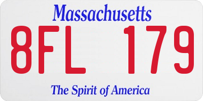 MA license plate 8FL179