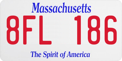 MA license plate 8FL186