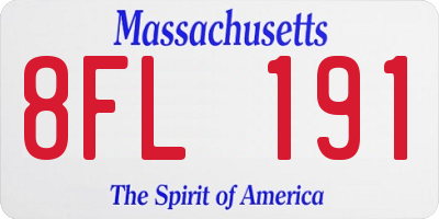 MA license plate 8FL191