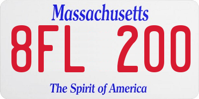 MA license plate 8FL200