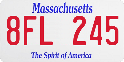 MA license plate 8FL245