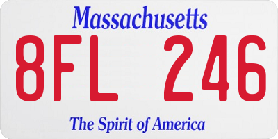 MA license plate 8FL246