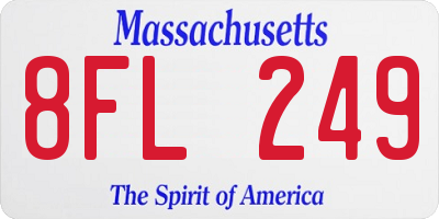 MA license plate 8FL249